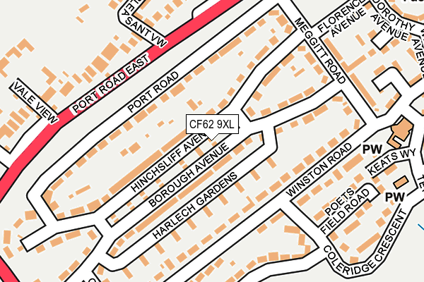 CF62 9XL map - OS OpenMap – Local (Ordnance Survey) CF62 9XL map - OS OpenMap – Local (Ordnance Survey)