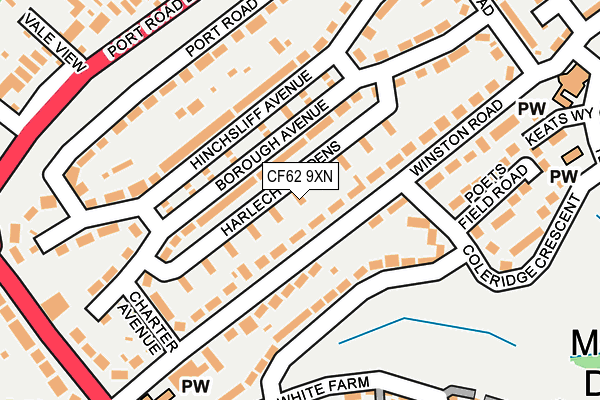 CF62 9XN map - OS OpenMap – Local (Ordnance Survey) CF62 9XN map - OS OpenMap – Local (Ordnance Survey)