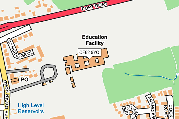 CF62 9YQ map - OS OpenMap – Local (Ordnance Survey) CF62 9YQ map - OS OpenMap – Local (Ordnance Survey)