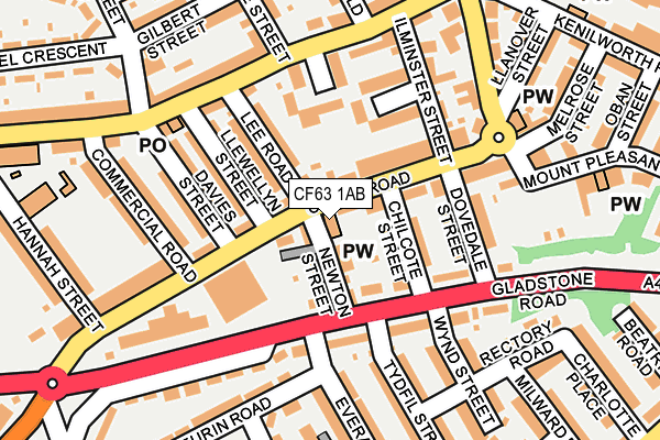 CF63 1AB map - OS OpenMap – Local (Ordnance Survey) CF63 1AB map - OS OpenMap – Local (Ordnance Survey)