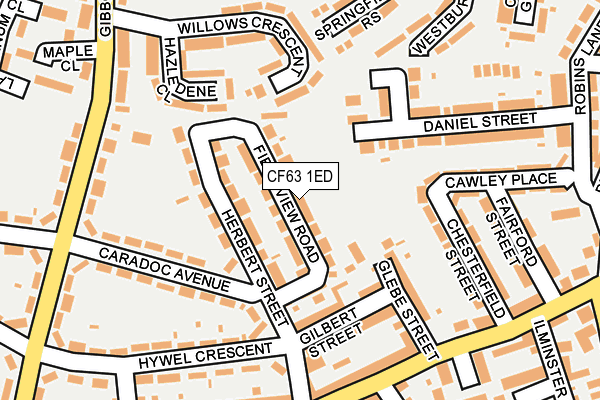 CF63 1ED map - OS OpenMap – Local (Ordnance Survey) CF63 1ED map - OS OpenMap – Local (Ordnance Survey)