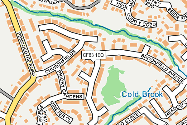 CF63 1EQ map - OS OpenMap – Local (Ordnance Survey) CF63 1EQ map - OS OpenMap – Local (Ordnance Survey)