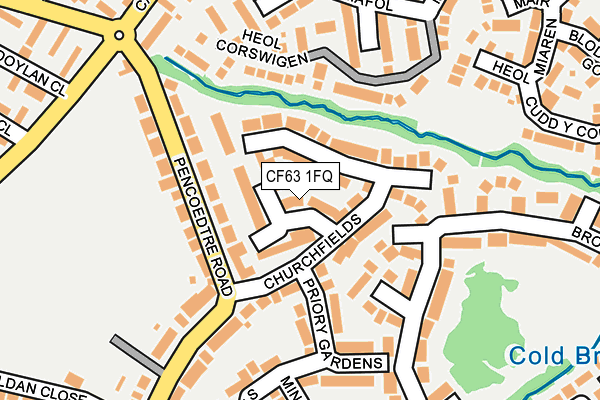 CF63 1FQ map - OS OpenMap – Local (Ordnance Survey) CF63 1FQ map - OS OpenMap – Local (Ordnance Survey)
