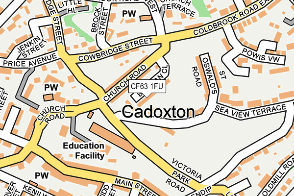 CF63 1FU map - OS OpenMap – Local (Ordnance Survey)