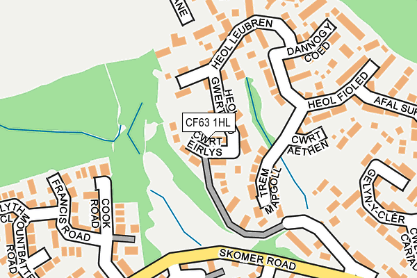 CF63 1HL map - OS OpenMap – Local (Ordnance Survey) CF63 1HL map - OS OpenMap – Local (Ordnance Survey)