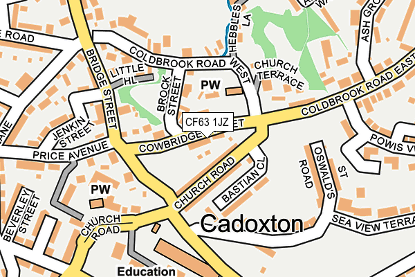 CF63 1JZ map - OS OpenMap – Local (Ordnance Survey) CF63 1JZ map - OS OpenMap – Local (Ordnance Survey)