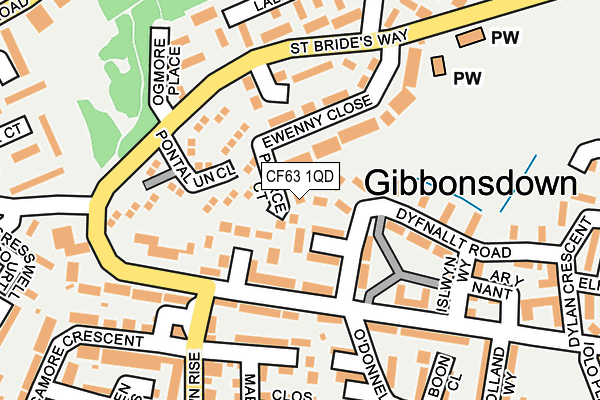 CF63 1QD map - OS OpenMap – Local (Ordnance Survey) CF63 1QD map - OS OpenMap – Local (Ordnance Survey)