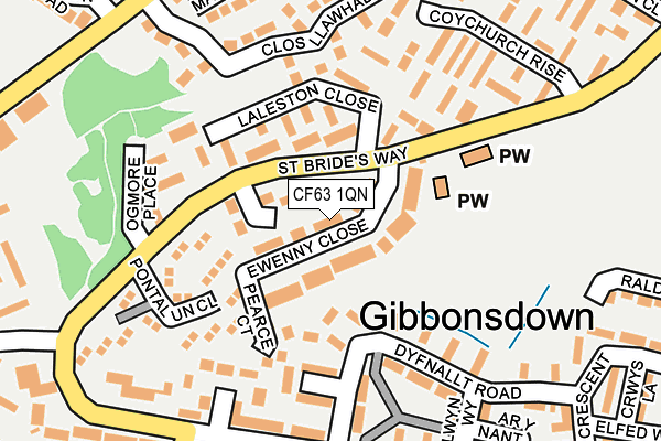 CF63 1QN map - OS OpenMap – Local (Ordnance Survey) CF63 1QN map - OS OpenMap – Local (Ordnance Survey)