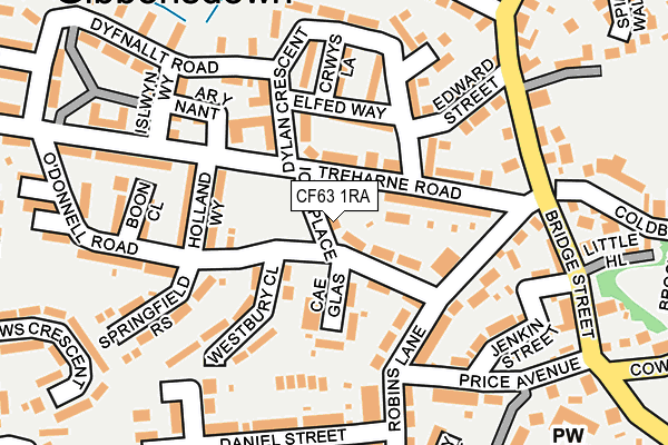 CF63 1RA map - OS OpenMap – Local (Ordnance Survey) CF63 1RA map - OS OpenMap – Local (Ordnance Survey)