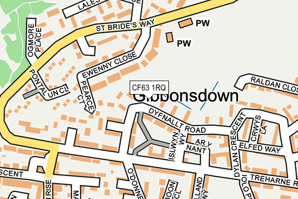 CF63 1RQ map - OS OpenMap – Local (Ordnance Survey) CF63 1RQ map - OS OpenMap – Local (Ordnance Survey)