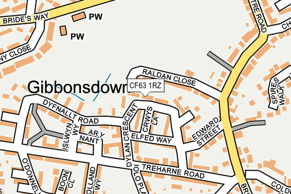 CF63 1RZ map - OS OpenMap – Local (Ordnance Survey) CF63 1RZ map - OS OpenMap – Local (Ordnance Survey)