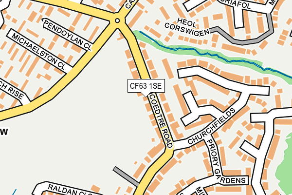 CF63 1SE map - OS OpenMap – Local (Ordnance Survey) CF63 1SE map - OS OpenMap – Local (Ordnance Survey)