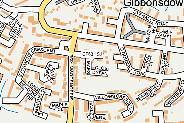 CF63 1SJ map - OS OpenMap – Local (Ordnance Survey) CF63 1SJ map - OS OpenMap – Local (Ordnance Survey)