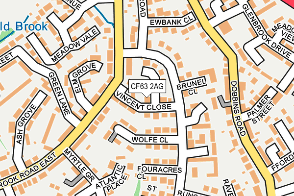 CF63 2AG map - OS OpenMap – Local (Ordnance Survey) CF63 2AG map - OS OpenMap – Local (Ordnance Survey)