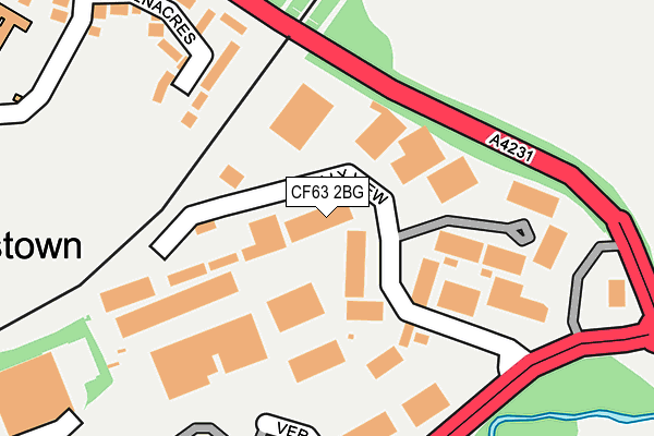 CF63 2BG map - OS OpenMap – Local (Ordnance Survey) CF63 2BG map - OS OpenMap – Local (Ordnance Survey)