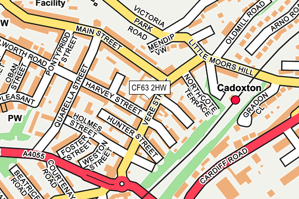 CF63 2HW map - OS OpenMap – Local (Ordnance Survey)