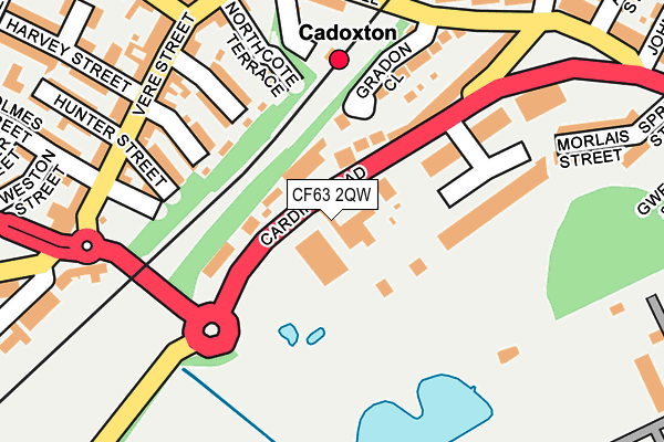 CF63 2QW map - OS OpenMap – Local (Ordnance Survey) CF63 2QW map - OS OpenMap – Local (Ordnance Survey)