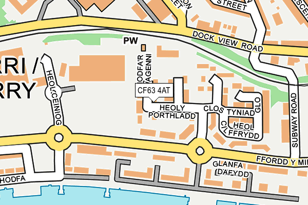 CF63 4AT map - OS OpenMap – Local (Ordnance Survey) CF63 4AT map - OS OpenMap – Local (Ordnance Survey)