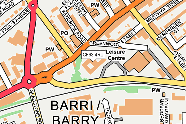 CF63 4RU map - OS OpenMap – Local (Ordnance Survey) CF63 4RU map - OS OpenMap – Local (Ordnance Survey)