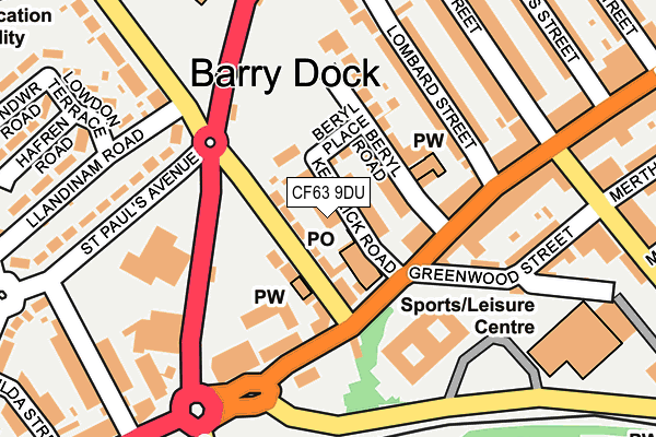 CF63 9DU map - OS OpenMap – Local (Ordnance Survey) CF63 9DU map - OS OpenMap – Local (Ordnance Survey)