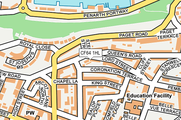 CF64 1HL map - OS OpenMap – Local (Ordnance Survey) CF64 1HL map - OS OpenMap – Local (Ordnance Survey)