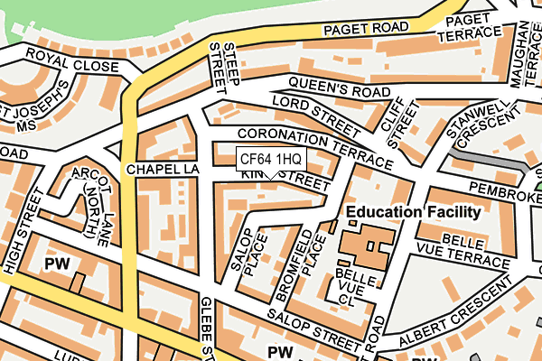 CF64 1HQ map - OS OpenMap – Local (Ordnance Survey) CF64 1HQ map - OS OpenMap – Local (Ordnance Survey)