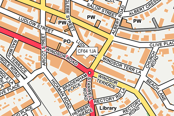 CF64 1JA map - OS OpenMap – Local (Ordnance Survey) CF64 1JA map - OS OpenMap – Local (Ordnance Survey)