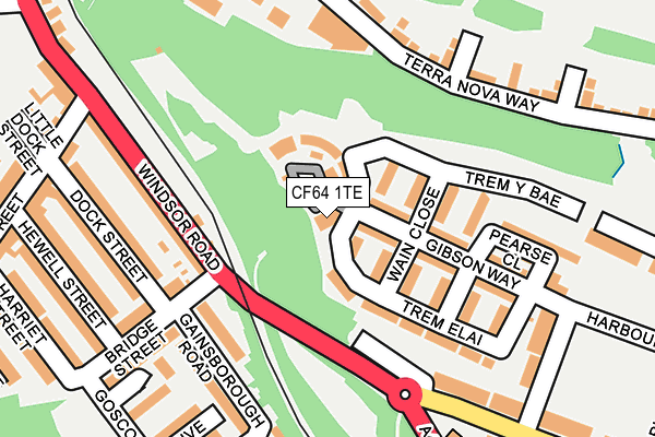 CF64 1TE map - OS OpenMap – Local (Ordnance Survey) CF64 1TE map - OS OpenMap – Local (Ordnance Survey)