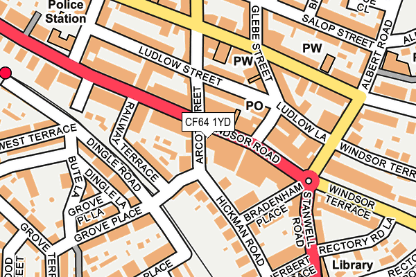 CF64 1YD map - OS OpenMap – Local (Ordnance Survey) CF64 1YD map - OS OpenMap – Local (Ordnance Survey)
