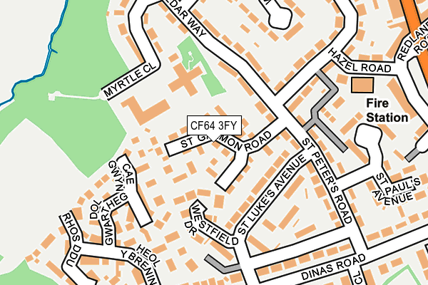 CF64 3FY map - OS OpenMap – Local (Ordnance Survey) CF64 3FY map - OS OpenMap – Local (Ordnance Survey)