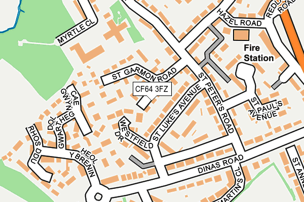 CF64 3FZ map - OS OpenMap – Local (Ordnance Survey) CF64 3FZ map - OS OpenMap – Local (Ordnance Survey)