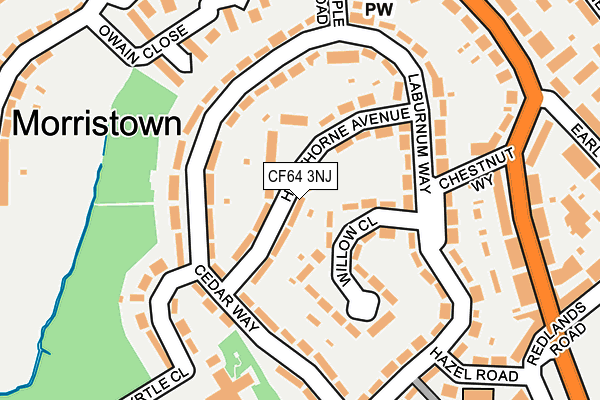 CF64 3NJ map - OS OpenMap – Local (Ordnance Survey) CF64 3NJ map - OS OpenMap – Local (Ordnance Survey)