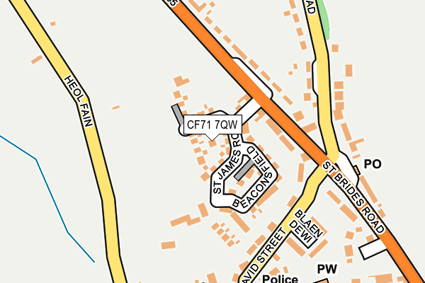 CF71 7QW map - OS OpenMap – Local (Ordnance Survey) CF71 7QW map - OS OpenMap – Local (Ordnance Survey)