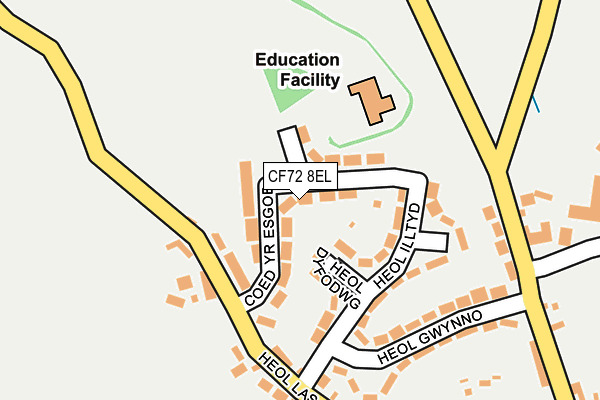 CF72 8EL map - OS OpenMap – Local (Ordnance Survey) CF72 8EL map - OS OpenMap – Local (Ordnance Survey)