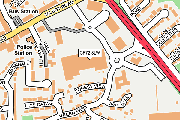 CF72 8LW map - OS OpenMap – Local (Ordnance Survey) CF72 8LW map - OS OpenMap – Local (Ordnance Survey)