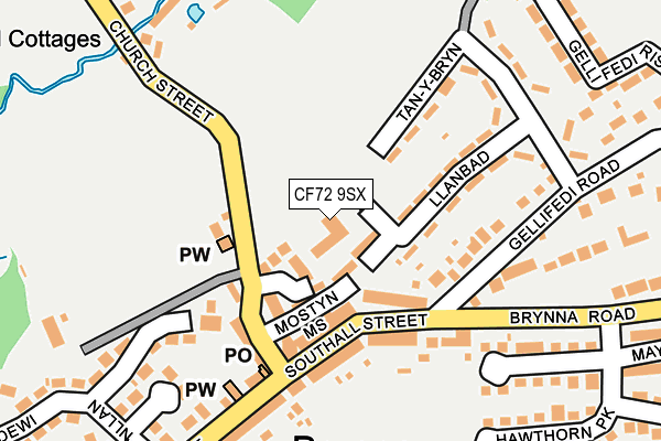 CF72 9SX map - OS OpenMap – Local (Ordnance Survey) CF72 9SX map - OS OpenMap – Local (Ordnance Survey)