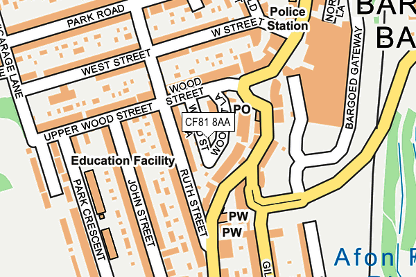 CF81 8AA map - OS OpenMap – Local (Ordnance Survey) CF81 8AA map - OS OpenMap – Local (Ordnance Survey)
