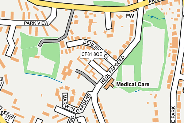 CF81 8QE map - OS OpenMap – Local (Ordnance Survey) CF81 8QE map - OS OpenMap – Local (Ordnance Survey)