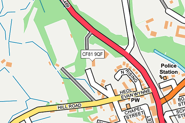 CF81 9QF map - OS OpenMap – Local (Ordnance Survey) CF81 9QF map - OS OpenMap – Local (Ordnance Survey)