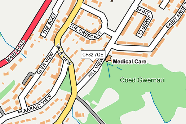 CF82 7QE map - OS OpenMap – Local (Ordnance Survey) CF82 7QE map - OS OpenMap – Local (Ordnance Survey)