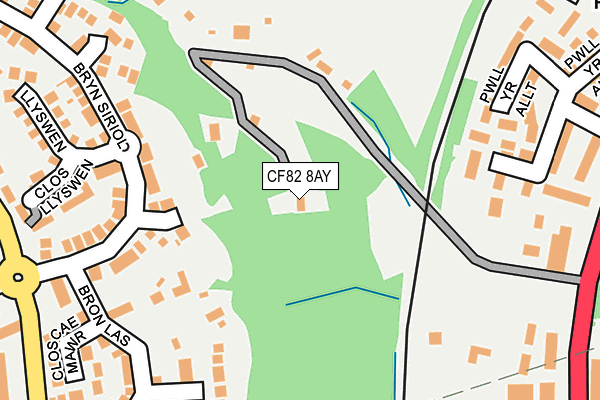 CF82 8AY map - OS OpenMap – Local (Ordnance Survey) CF82 8AY map - OS OpenMap – Local (Ordnance Survey)