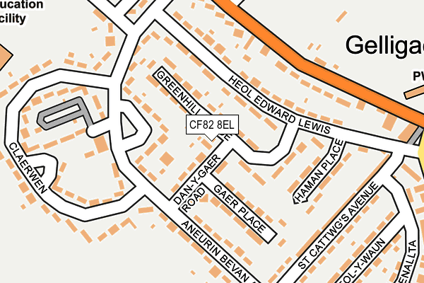 CF82 8EL map - OS OpenMap – Local (Ordnance Survey) CF82 8EL map - OS OpenMap – Local (Ordnance Survey)