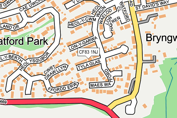 CF83 1NJ map - OS OpenMap – Local (Ordnance Survey) CF83 1NJ map - OS OpenMap – Local (Ordnance Survey)