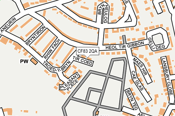 CF83 2QA map - OS OpenMap – Local (Ordnance Survey) CF83 2QA map - OS OpenMap – Local (Ordnance Survey)