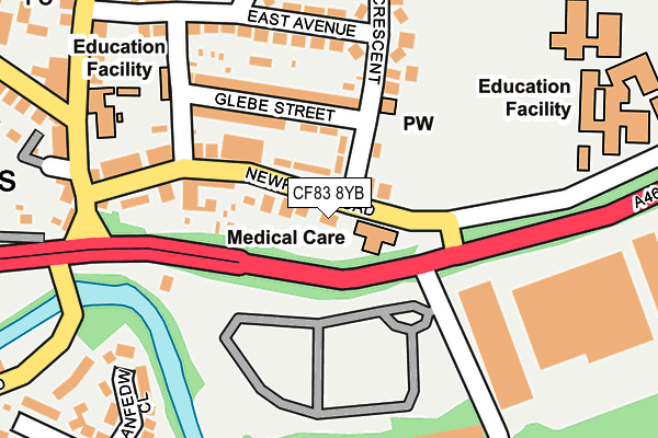 CF83 8YB map - OS OpenMap – Local (Ordnance Survey) CF83 8YB map - OS OpenMap – Local (Ordnance Survey)
