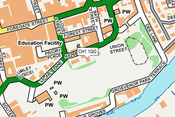 CH1 1QG map - OS OpenMap – Local (Ordnance Survey) CH1 1QG map - OS OpenMap – Local (Ordnance Survey)