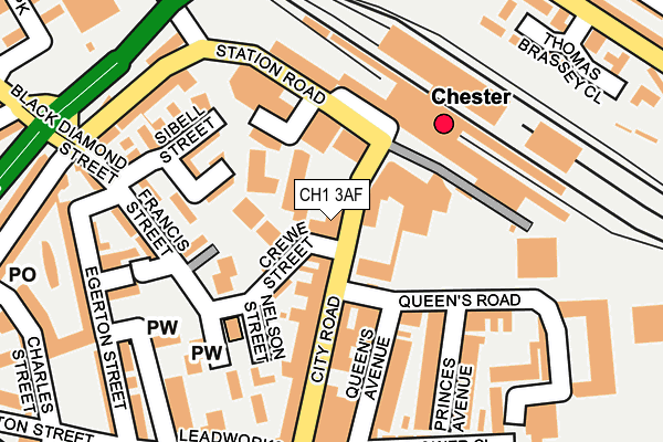 CH1 3AF map - OS OpenMap – Local (Ordnance Survey) CH1 3AF map - OS OpenMap – Local (Ordnance Survey)