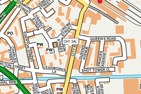 CH1 3AL map - OS OpenMap – Local (Ordnance Survey) CH1 3AL map - OS OpenMap – Local (Ordnance Survey)