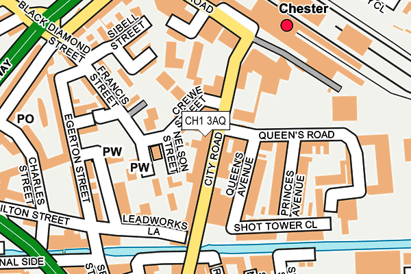 CH1 3AQ map - OS OpenMap – Local (Ordnance Survey) CH1 3AQ map - OS OpenMap – Local (Ordnance Survey)