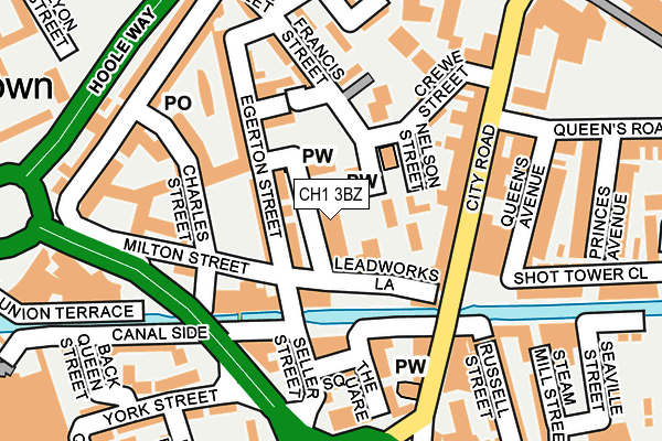 CH1 3BZ map - OS OpenMap – Local (Ordnance Survey) CH1 3BZ map - OS OpenMap – Local (Ordnance Survey)